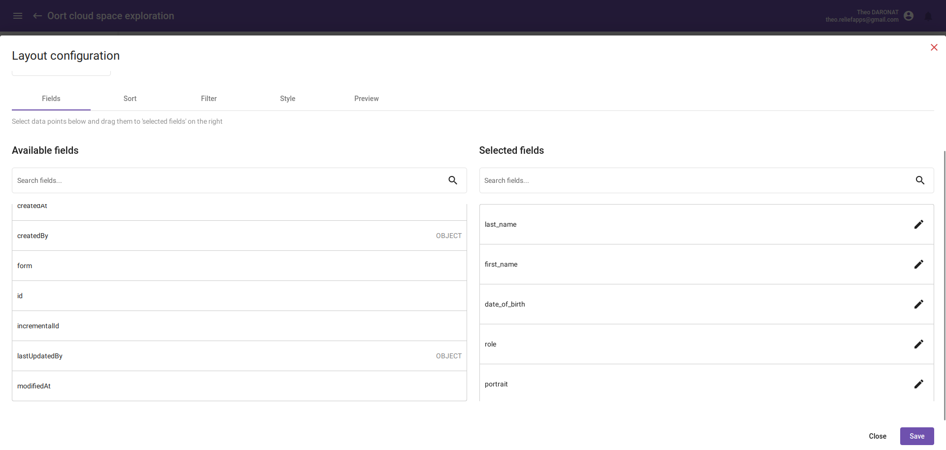 Grid layout add fields