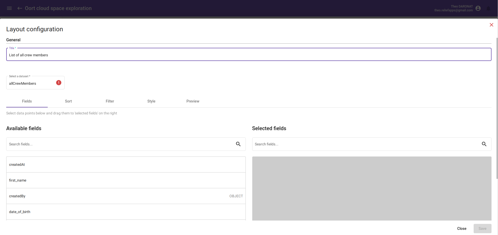 Grid layout configuration